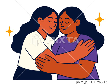 Two Women Gently Embracing 126792213