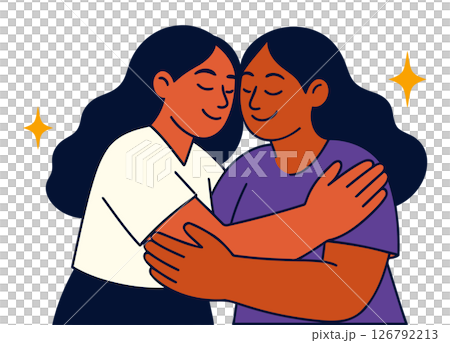 Two Women Gently Embracing 126792213