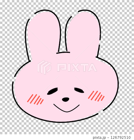 照れているピンクのうさぎイラスト29 126792510