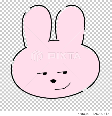 ニヤニヤするピンクのうさぎイラスト26 126792512