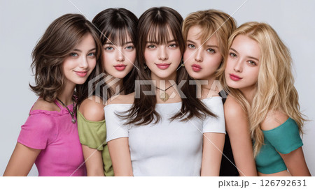 【 ヘアスタイル 見本 】 女性 カットモデル ヘアサロン Web用 SNS用 ビューティーイメージ 126792631