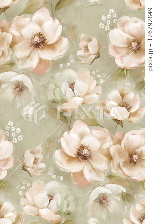 Artistic Geometric Floral Scrollwork Hand Drawn Patterns 126792849