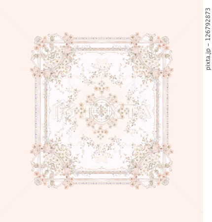 Artistic Geometric Floral Scrollwork Hand Drawn Patterns 126792873