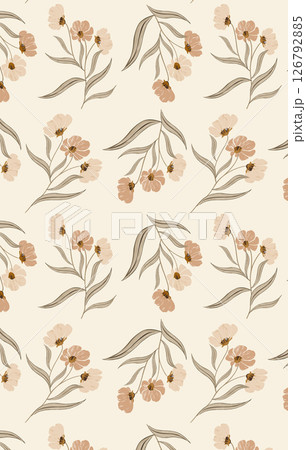 Artistic Geometric Floral Scrollwork Hand Drawn Patterns 126792885