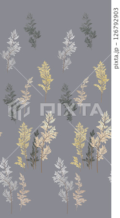 Artistic Geometric Floral Scrollwork Hand Drawn Patterns 126792903
