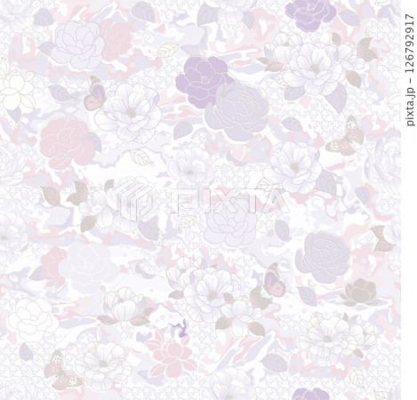 Artistic Geometric Floral Scrollwork Hand Drawn Patterns 126792917