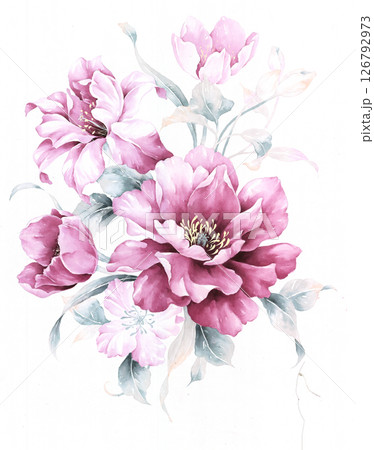 Harmonious Geometric Shapes with Floral Scroll Motif Illustrations 126792973