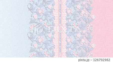 Harmonious Geometric Shapes with Floral Scroll Motif Illustrations 126792982