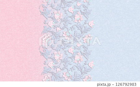 Harmonious Geometric Shapes with Floral Scroll Motif Illustrations 126792983