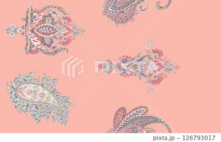 Harmonious Geometric Shapes with Floral Scroll Motif Illustrations Harmonious Geometric Shapes with Floral Scroll Motif Illustrations 126793017