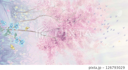 Harmonious Geometric Shapes with Floral Scroll Motif Illustrations Harmonious Geometric Shapes with Floral Scroll Motif Illustrations 126793029