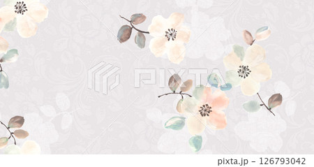 Harmonious Geometric Shapes with Floral Scroll Motif Illustrations 126793042