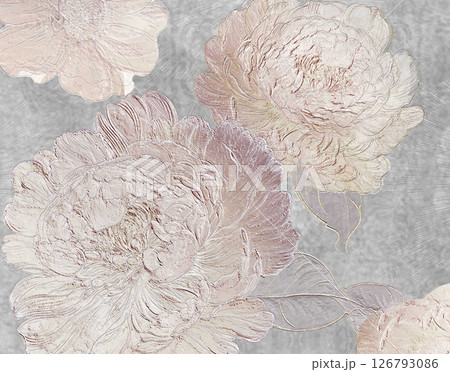 Unique Hand Painted Geometric and Curly Floral Design Artworks 126793086