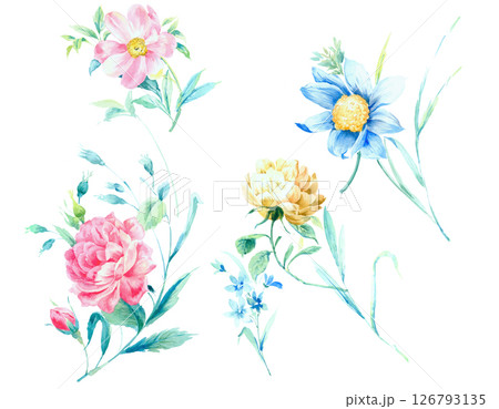 Unique Hand Painted Geometric and Curly Floral Design Artworks Unique Hand Painted Geometric and Curly Floral Design Artworks 126793135