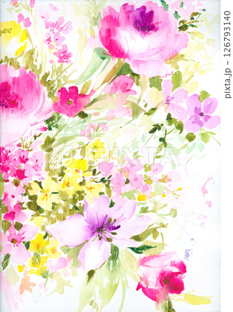Unique Hand Painted Geometric and Curly Floral Design Artworks 126793140