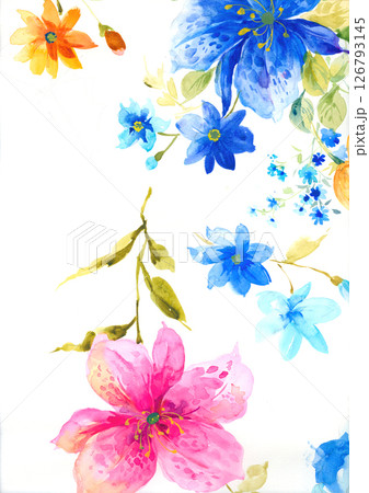 Unique Hand Painted Geometric and Curly Floral Design Artworks 126793145