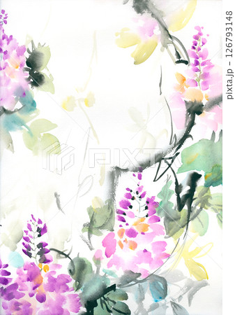 Unique Hand Painted Geometric and Curly Floral Design Artworks Unique Hand Painted Geometric and Curly Floral Design Artworks 126793148