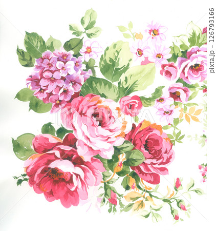 Unique Hand Painted Geometric and Curly Floral Design Artworks 126793166