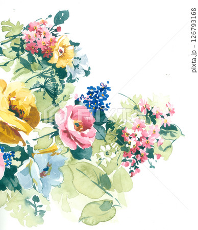 Unique Hand Painted Geometric and Curly Floral Design Artworks Unique Hand Painted Geometric and Curly Floral Design Artworks 126793168