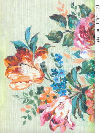 Unique Hand Painted Geometric and Curly Floral Design Artworks Unique Hand Painted Geometric and Curly Floral Design Artworks 126793171