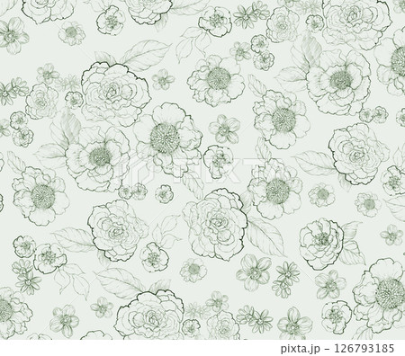 Elegant Handmade Geometric Floral Scroll Pattern Compositions 126793185