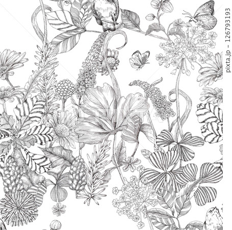 Elegant Handmade Geometric Floral Scroll Pattern Compositions Elegant Handmade Geometric Floral Scroll Pattern Compositions 126793193