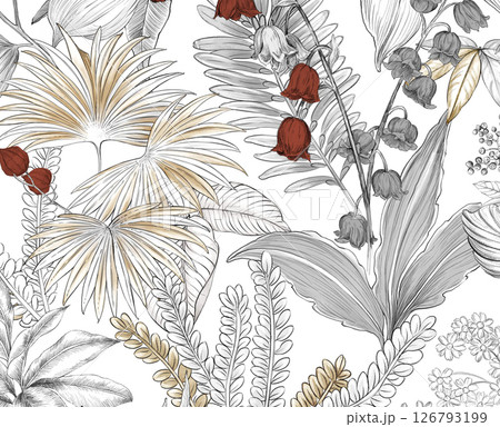 Elegant Handmade Geometric Floral Scroll Pattern Compositions Elegant Handmade Geometric Floral Scroll Pattern Compositions 126793199