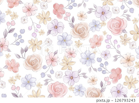 Elegant Handmade Geometric Floral Scroll Pattern Compositions 126793243