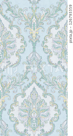 Modern Geometric and Curly Floral Pattern Hand Drawn Art Pieces Modern Geometric and Curly Floral Pattern Hand Drawn Art Pieces 126793359