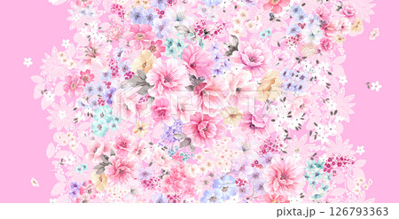 Modern Geometric and Curly Floral Pattern Hand Drawn Art Pieces Modern Geometric and Curly Floral Pattern Hand Drawn Art Pieces 126793363