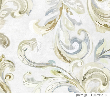Modern Geometric and Curly Floral Pattern Hand Drawn Art Pieces Modern Geometric and Curly Floral Pattern Hand Drawn Art Pieces 126793400