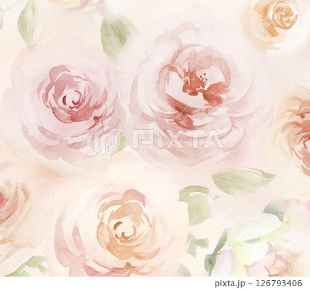 Modern Geometric and Curly Floral Pattern Hand Drawn Art Pieces 126793406