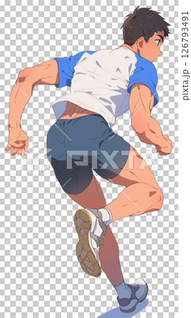 Sports: Back view of a running man 126793491