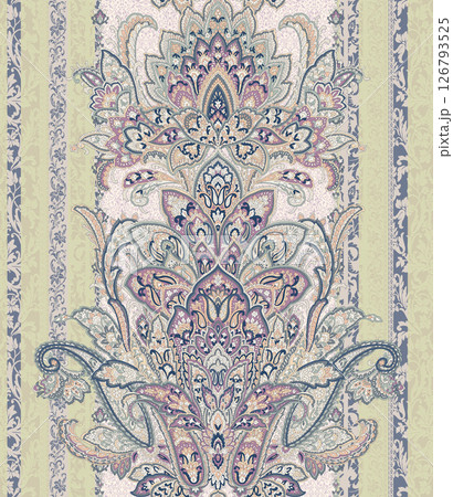 Timeless Geometric Shapes Blended with Floral Scrollwork Drawings 126793525