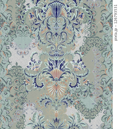 Timeless Geometric Shapes Blended with Floral Scrollwork Drawings Timeless Geometric Shapes Blended with Floral Scrollwork Drawings 126793531