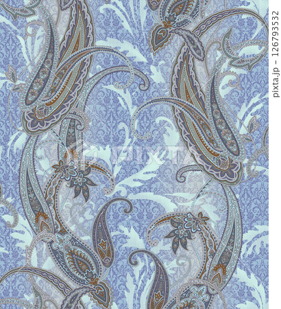 Timeless Geometric Shapes Blended with Floral Scrollwork Drawings 126793532