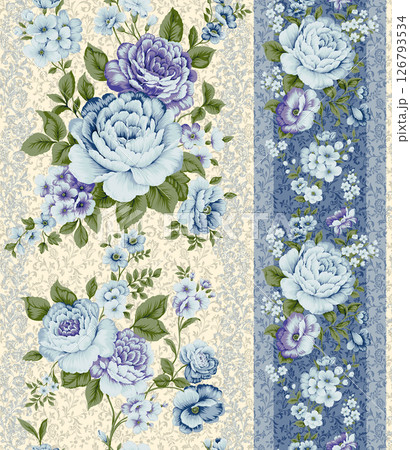 Timeless Geometric Shapes Blended with Floral Scrollwork Drawings 126793534