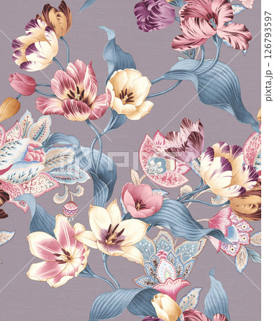 Timeless Geometric Shapes Blended with Floral Scrollwork Drawings Timeless Geometric Shapes Blended with Floral Scrollwork Drawings 126793597