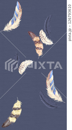 Timeless Geometric Shapes Blended with Floral Scrollwork Drawings 126793610