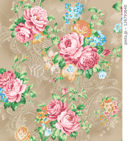 Stunning Hand Painted Geometric Floral Scroll Pattern Creations 126793640