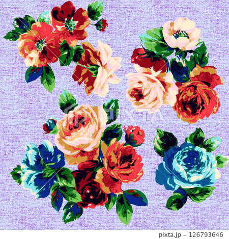 Stunning Hand Painted Geometric Floral Scroll Pattern Creations 126793646