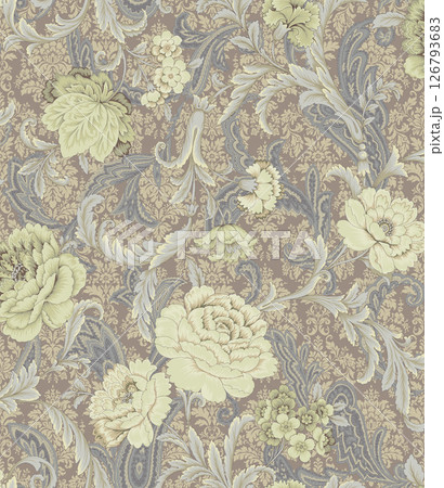 Stunning Hand Painted Geometric Floral Scroll Pattern Creations 126793683