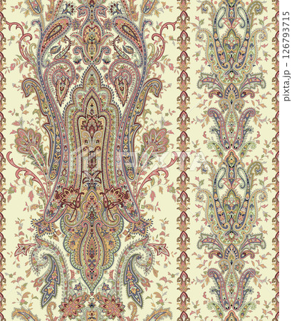 Stunning Hand Painted Geometric Floral Scroll Pattern Creations 126793715