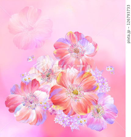 Inspired Geometric Floral Scrollwork Hand Drawn Illustrations 126793733