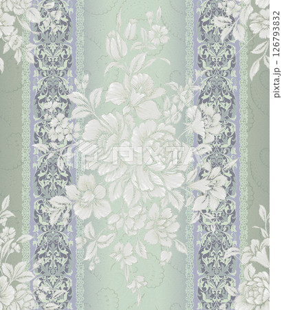 Inspired Geometric Floral Scrollwork Hand Drawn Illustrations 126793832