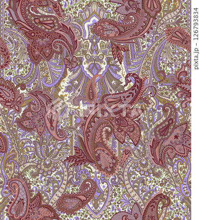 Inspired Geometric Floral Scrollwork Hand Drawn Illustrations 126793834