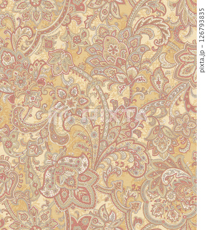 Inspired Geometric Floral Scrollwork Hand Drawn Illustrations 126793835