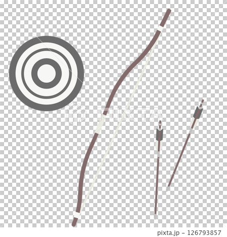 弓道の弓と矢と的のイラスト 126793857