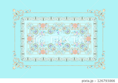 Modern Fusion of Geometric Shapes and Floral Scroll Motifs Modern Fusion of Geometric Shapes and Floral Scroll Motifs 126793866