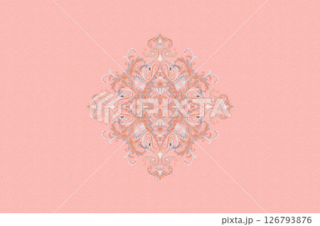 Modern Fusion of Geometric Shapes and Floral Scroll Motifs 126793876